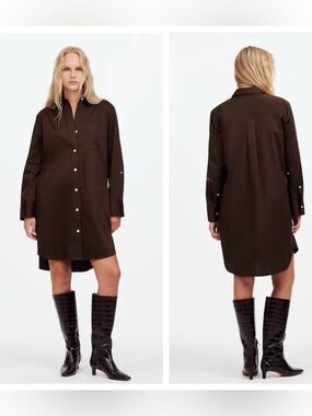 Madewell Y-Neck relaxed shirtdress.
